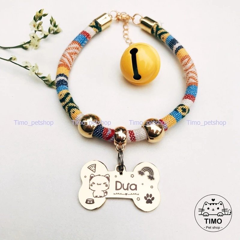 [COMBO] Thẻ tên thú cưng inox + Dây Charm (Tặng kèm chuông)